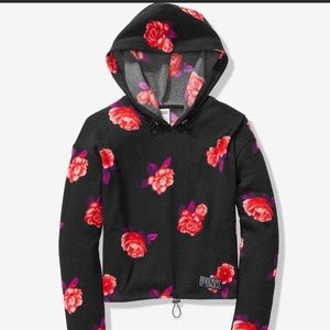 PINK Victoria's Secret Tops - Pink Victorias Secret floral crop hoodie🌸 PINK Victoria's Secret Tops - Pink Victorias Secret floral crop hoodie🌸